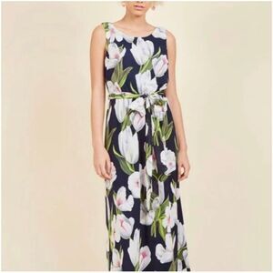 ModCloth tulip dress maxi length sleeveless dark blue navy size xs